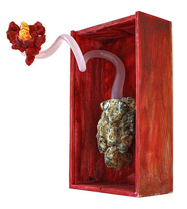Ruth Dupre, ceramic, glass, painted wood, arthouse1 exhibition